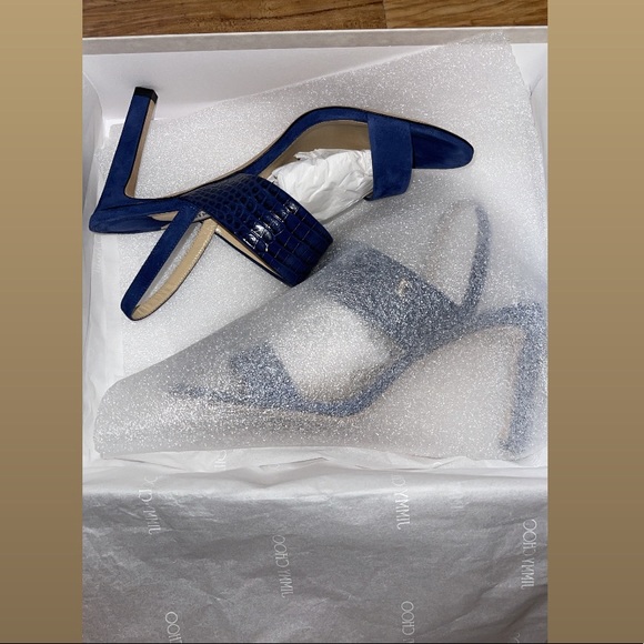 Jimmy Choo Denim Suede sling back sandals - Picture 6 of 11